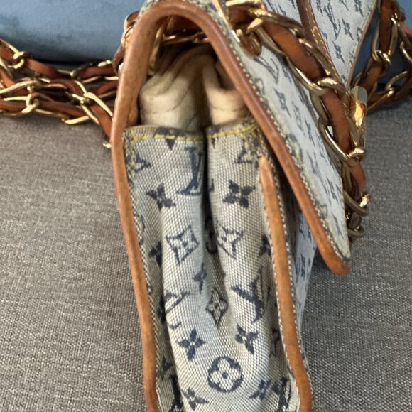 LOUIS VUITTON Monogram Mini Camille Chain Strap Shoulder Bag Blue crossbody bag - Picture 4 of 8